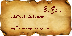 Bécsi Zsigmond névjegykártya