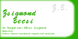 zsigmond becsi business card