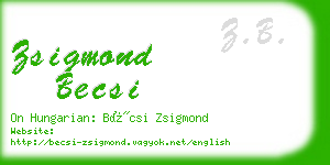 zsigmond becsi business card